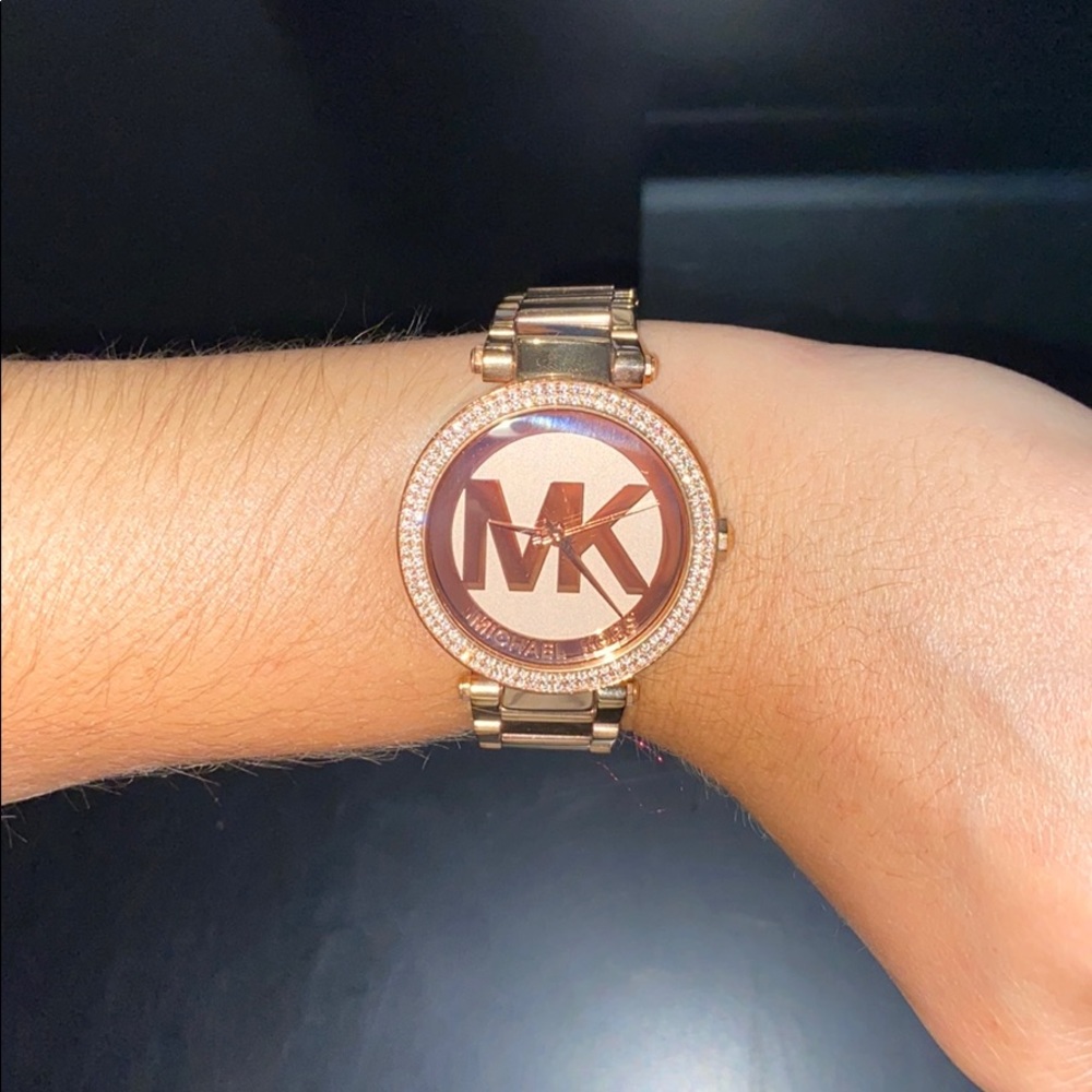 MK rose gold watch